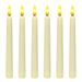 6 Pack Rotating Long Candles Beige Shell Bullet Head Remote Control Christmas Wedding Table Decoration Electronic Candle Lights_voghion.com