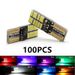 100 lampadine LED T10 W5W 194 CANBUS 4014/24 SMD 12 V per interni auto, luci di ingombro, lampadine per targa, plafoniere_voghion.com