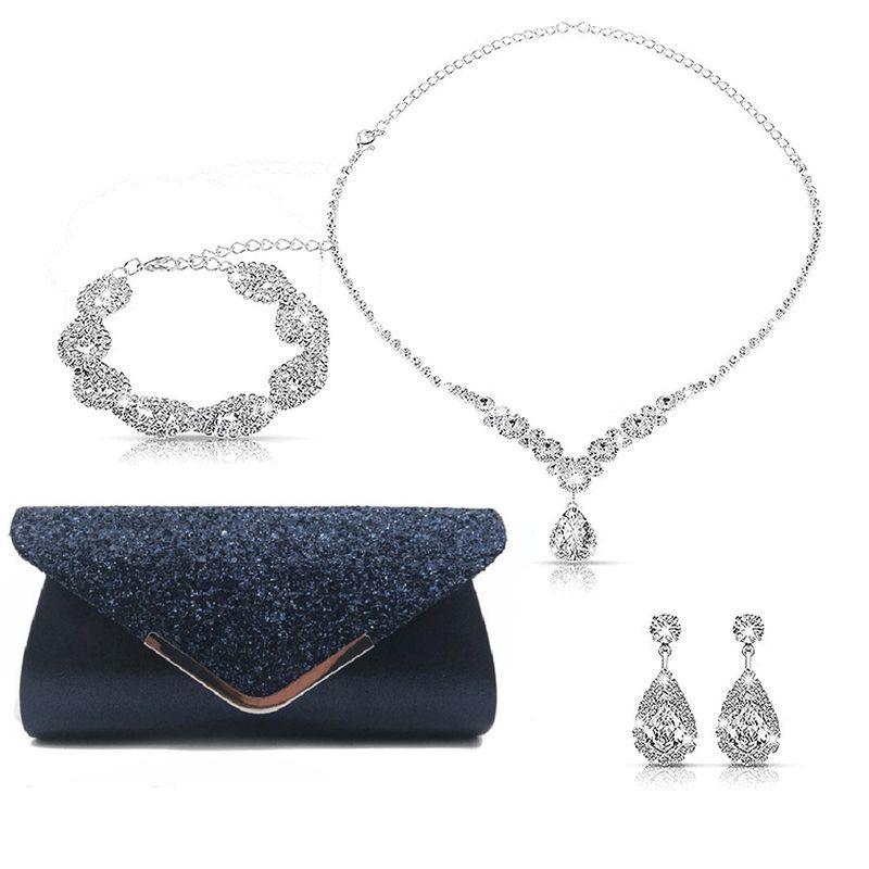 Damen Taschen Business Mode OL Braut Pendeln Anzug Low Key Einfache Anzug Armband Halskette Ohrringe Abendessen Abend Tasche Frauen_voghion.com