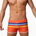 UXH Calção de banho masculino esportivo listrado colorido com divisão boxer, moda praia, ajuste justo e secagem rápida_voghion.com