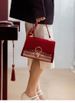 Bride's 2024 New Women's Crossbody High end Handheld Small Square Thousand Bird Grid Wedding Shoulder Bag_voghion.com