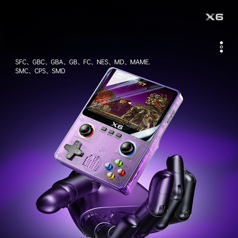New console, Cyberpunk style transparent game console GBA nostalgic SFC charging portable large screen handheld device_voghion.com