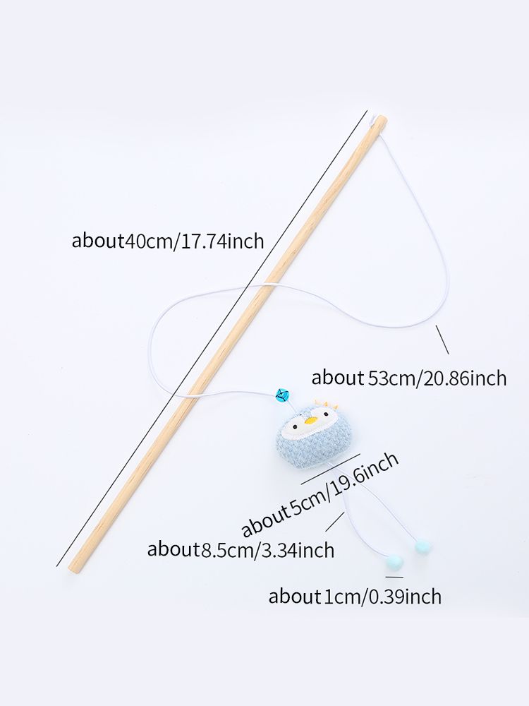 Jouet pour chat en bois, mignon, en forme d'animal, en peluche, avec clochette, interactif, amusant, fournitures pour animaux de compagnie_voghion.com