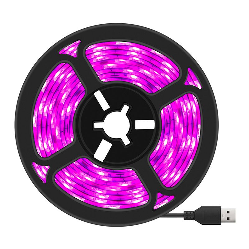 Striscia LED a spettro completo con USB, impermeabile, autoadesiva per piante da interno, piante grasse, verdure – 2835 luce rosa viola_voghion.com