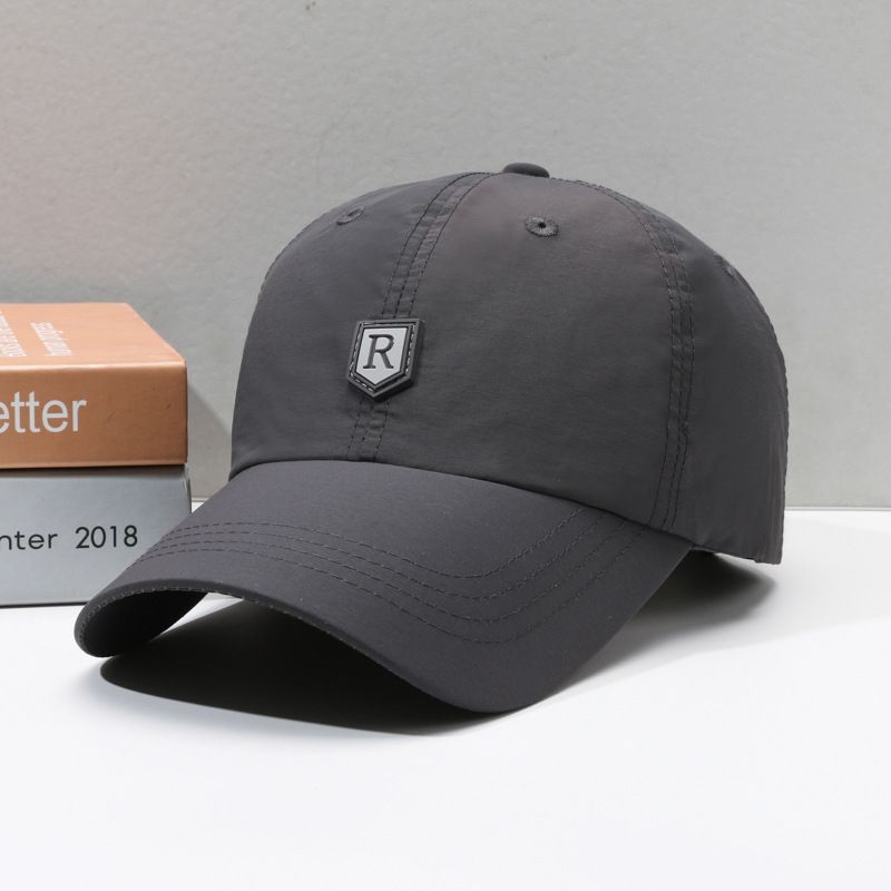 Men's Spring Summer Thin Outdoor Protection Sun Hat Casual Shade R Letter Baseball Cap_voghion.com