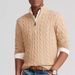 Autumn and Winter 2024 New Men's Fried Dough Twists Half High Collar Zipper Knit Sweater Large Casual Backing Shirt_voghion.com