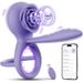 Purple Rose Sperm Lock Ring Vibrierende Lade-APP Drahtlose Fernbedienung Weiblicher Masturbator Sexspielzeug Für Erwachsene_voghion.com