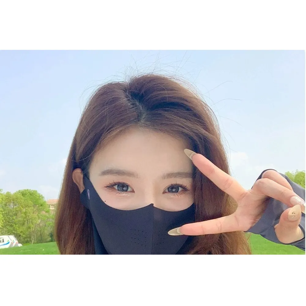 Jauns ledus zīda saules aizsargkrēms sieviešu kaklam, integrēts elpojošs caurums, 3D aizsardzība pret UV starojumu._voghion.com