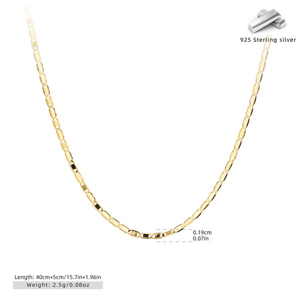 Collana da donna in argento sterling 925 con ciondolo minimalista a forma di U, catena per clavicola, elegante e alla moda._voghion.com