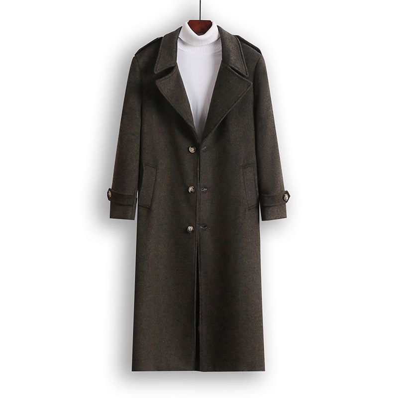 Men's Clothing New autumn and winter thick woolen coat for men, super long style, high end and handsome windbreaker, designer coat for men_voghion.com