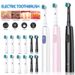 Brosse à dents électrique rotative rechargeable avec 8 têtes de brosse, 5 modes, minuterie, USB_voghion.com