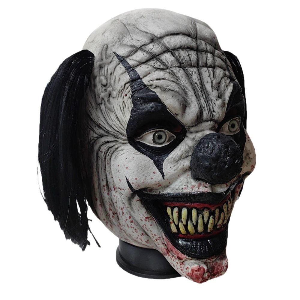 Maschere da festa Horror Treccia nera Copricapo da clown Zanne di Halloween Maschera da clown Maschera da ballo Festa Festival Spettacolo_voghion.com