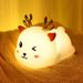 Soft Silicone Deer Night Light - Touch Control, Dimmable Nursery Lamp For Baby Kids Room_voghion.com