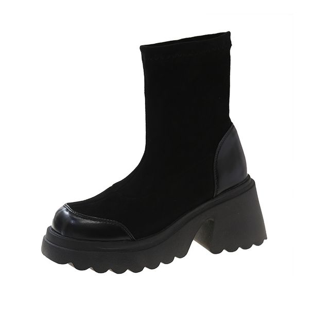 Martin Plus Size Wide Damenstiefel, Größe 35-42, neue Modelle für Frühling und Herbst mit dicker Sohle, kurzem Absatz und schmaler Passform._voghion.com