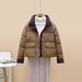 Women's Clothing Short Colorblock Thickened Puffer Jacket Small Cotton Cotton Jacket_voghion.com
