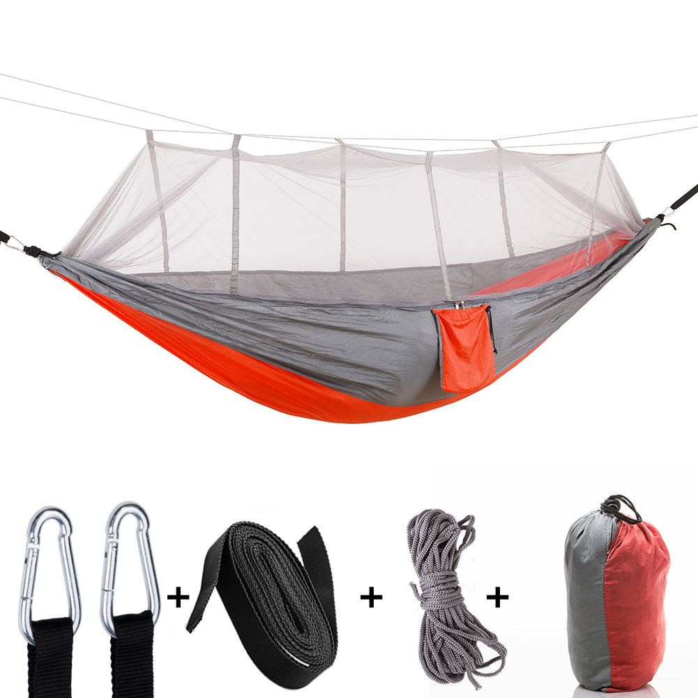 Camping Hammock with Mosquito Net Tent 2 Persons Breathable 260x140cm Ultra Light Suitable for Backpacking Hiking Outdoors_voghion.com