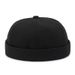 Cappello da padrone di casa nero da uomo e da donna, senza tesa, in pelle di melone, con foglie morbide, stile trendy per tutte le stagioni, alla moda e_voghion.com