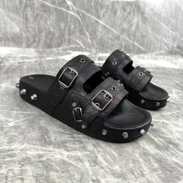 Sandali alla moda con borchie per uomo e donna, estivi versatili, piatti, con altezza maggiorata, resistenti all'usura, per attività all'aperto casual_voghion.com