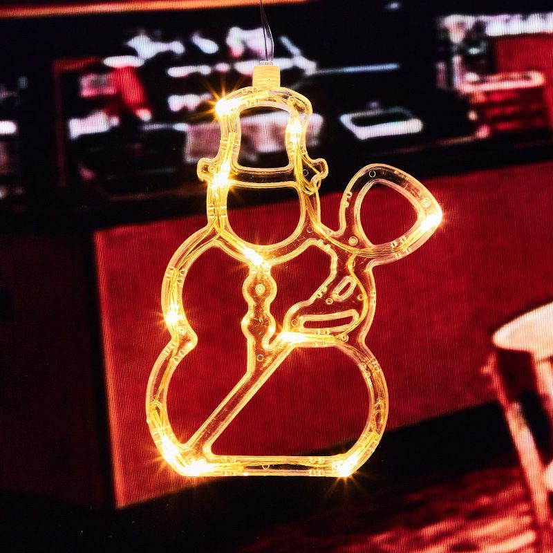 Christmas Suction Cup LED Lights - Snowman, Reindeer, Snowflake, Bell, Tree Window Decoration For Holiday Festive Decor"_voghion.com