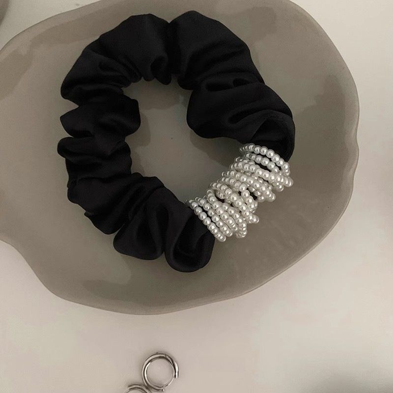 Exquisite Handmade Pearl Large Intestine Hair Band, Headgear, High Elastic Hair Tie, High-end Disc Hair Headrope, Korean Versatile_voghion.com