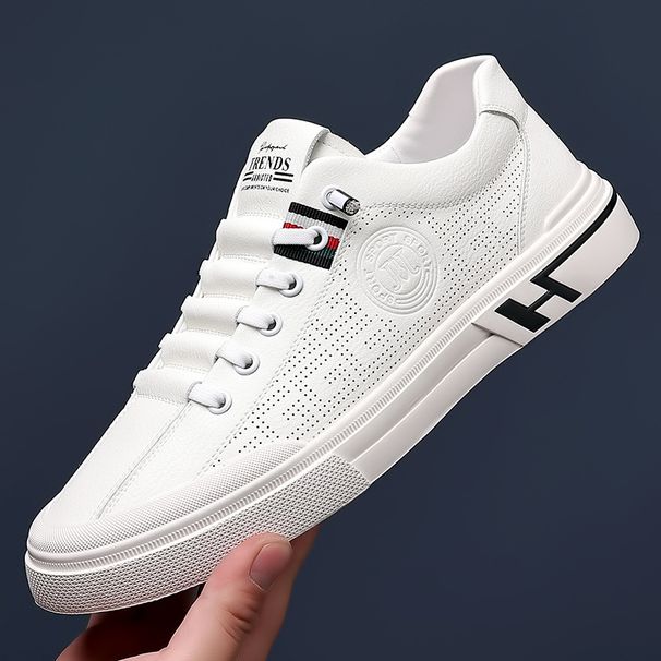Herren Sneaker Sommer 2023 Neue geprägte atmungsaktive Sport-Casual-Net-Schuhe, Jugendtrend, vielseitige weiße Herrenschuhe_voghion.com