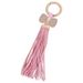 Korean Style Bowknot Leather Tassel Keychain Car Bag Pendant Small Gift Key Ring_voghion.com