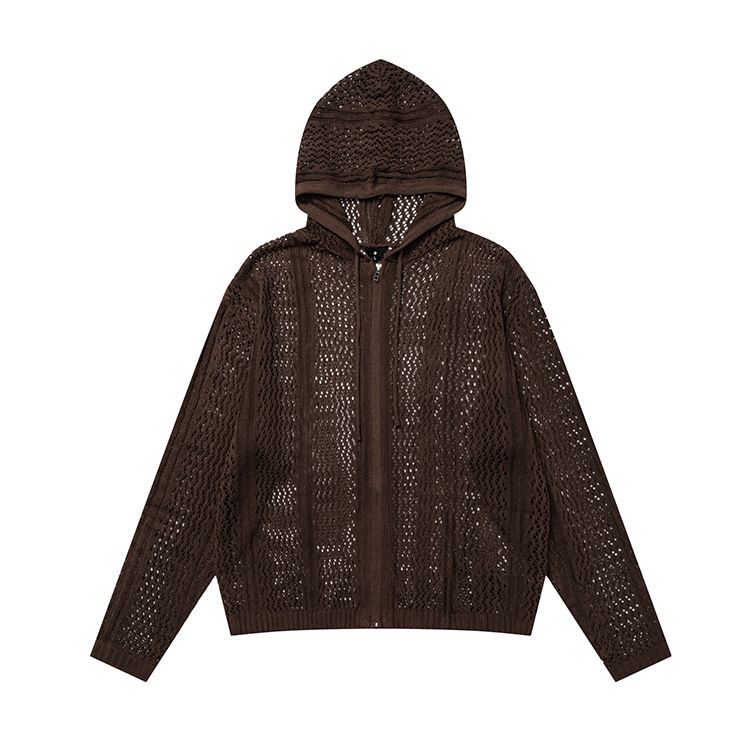 Suéter cárdigan unisex extragrande - Sudadera con capucha de punto calado y acogedora para hombre y mujer | Prendas esenciales para combinar en otoño e invierno_voghion.com