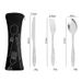 Set regalo di tre pezzi di posate portatili per esterni, coltello da bistecca occidentale in acciaio inossidabile, forchetta, cucchiaio, borsa in tessuto creativo_voghion.com