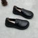 Handgefertigte Loafer aus echtem Leder für Damen 25 Frühling Sommer Literarische runde Zehenpartie Flache Slip-On-Damenschuhe aus Rindsleder_voghion.com