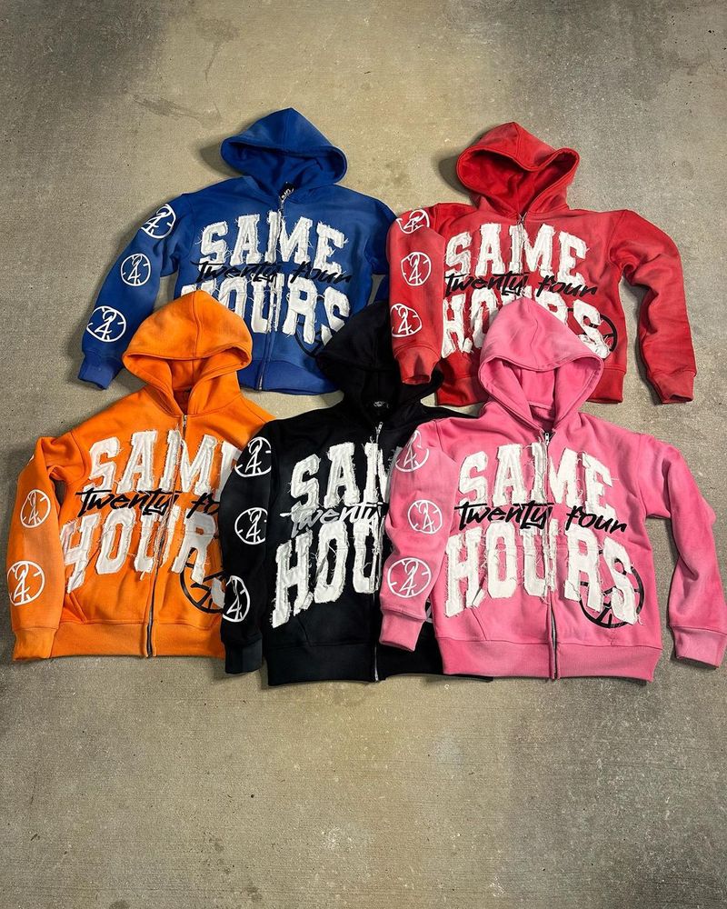 Men's Clothing retro street hip hop Y2K letter patch embroidery unisex loose zipper hooded sweatshirt_voghion.com