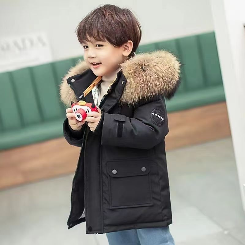 Mutter & Kinder Daunenbaumwoll-Sportjacke Dicker Mantel Winterpufferjacke mit Kapuze – Verdickter Polyester-Baumwollmantel für Jungen & Mädchen (120-160 cm)_voghion.com