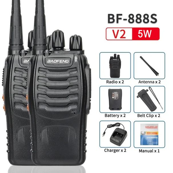Baofeng 888S Walkie-talkie BF-888S Amateur Two Way Radio UHF400-470MHz 16 Channel 2pcs Optional Headset USB Charger_voghion.com