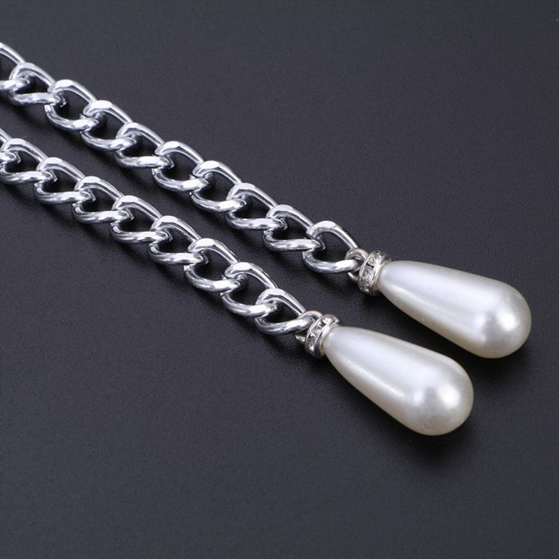 New hot popular accessories women's ball pearl pendant metal chain facial accessories chain 05_voghion.com