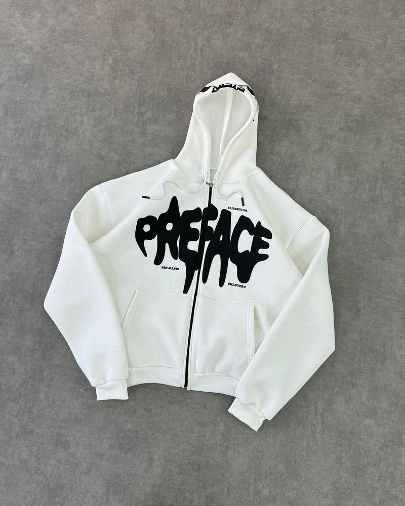 Unisex Hooded Zip-Up Sweatshirt With Geometric Print - Streetwear Fashion For Men & Women - Loose Fit Casual Pullover"_voghion.com