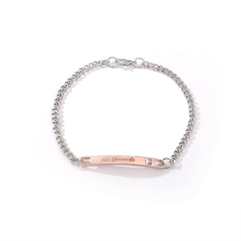 braccialetto con lettere più venduto moda semplice corona coppia braccialetto con diamanti_voghion.com