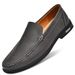 Slip-On Loafers Lazy Trendy Herren Echte britische Freizeitschuhe aus Leder im koreanischen Stil Mokassins für Männer_voghion.com