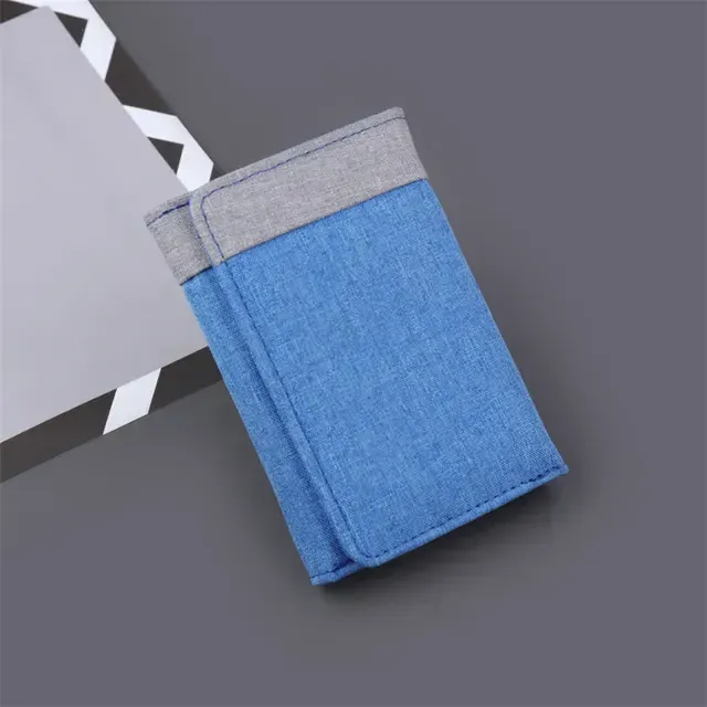 Canvas Men ID/Photo Holders Black/Blue/Gray Card Holder Wallet Case 8 Slots Hasp Male Purse_voghion.com
