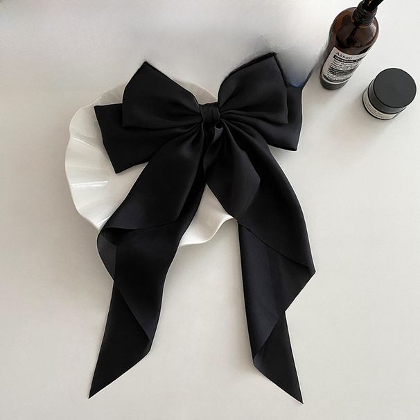 Bow Streamer juukseklamber Lihtne käsitsi valmistatud satiinist vedruklambriga juukseklamber Juuste aksessuaarid_voghion.com