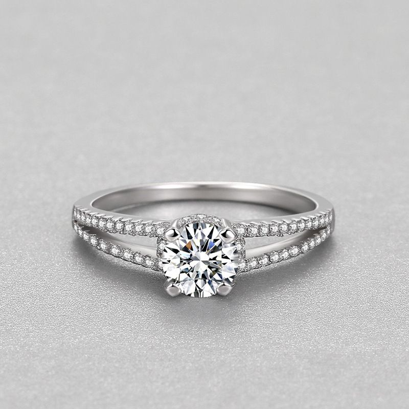YJZ112 Anello da sposa con diamanti frantumati in argento puro e moissanite al 90%_voghion.com