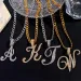 Catene Flatfoosie Collana con ciondolo a forma di lettera corsiva in acciaio inossidabile per donna con strass scintillanti e iniziale alla moda_voghion.com