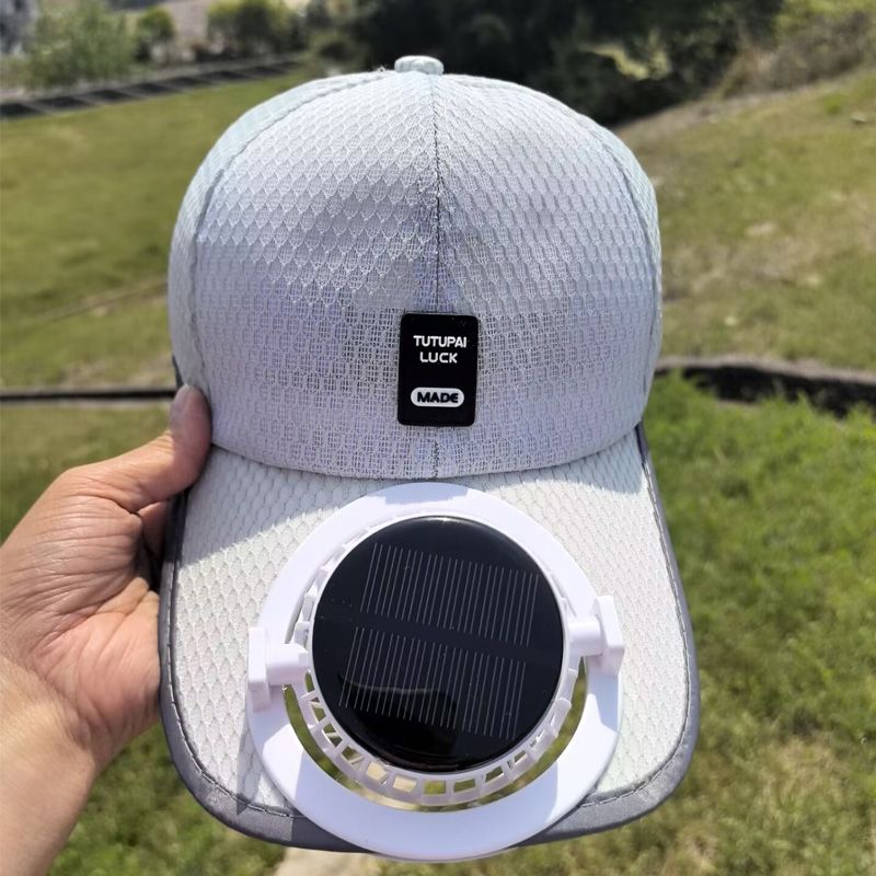 Summer Solar Charging Hat With Fan For Men And Women, Casual Breathable Mesh Sun Protection Outdoor Visor Baseball Cap_voghion.com