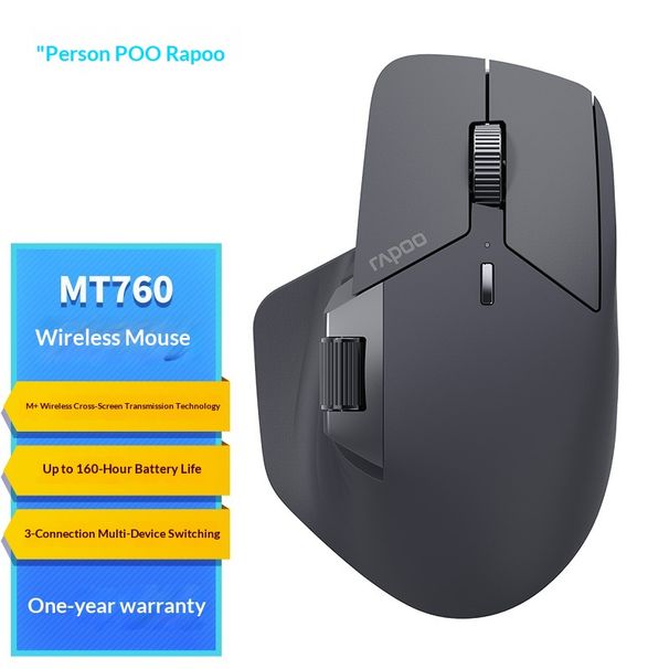 NeoGear RAPOO MT760 Kabellose Maus mit Dual-Modus, ergonomisch, für Desktop, Laptop, Büro, Herren_voghion.com