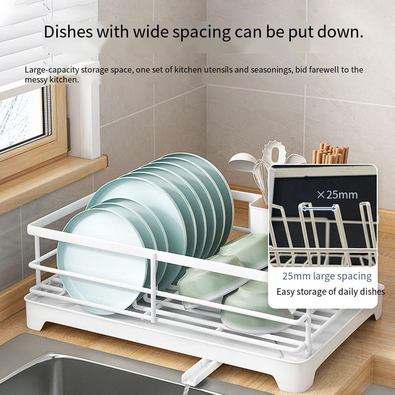 Kitchen Dish Countertop Plate Storage Household With Drainage No Installation Required Multi-Purpose Draining Bowl Rack_voghion.com