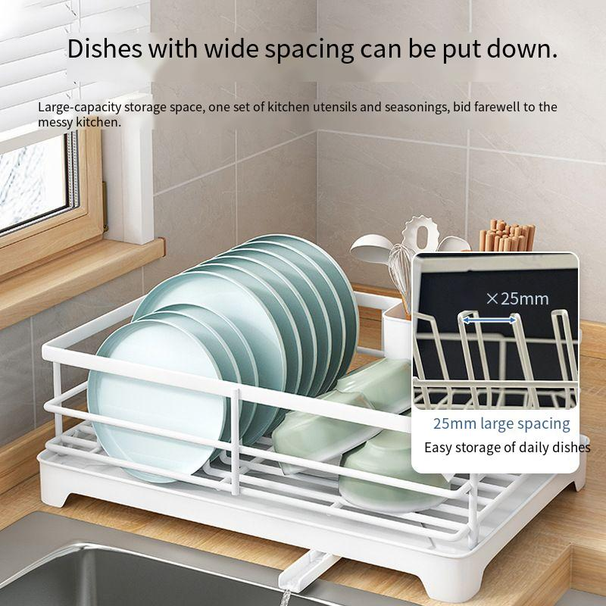 Kitchen Dish Countertop Plate Storage Household With Drainage No Installation Required Multi-Purpose Draining Bowl Rack_voghion.com