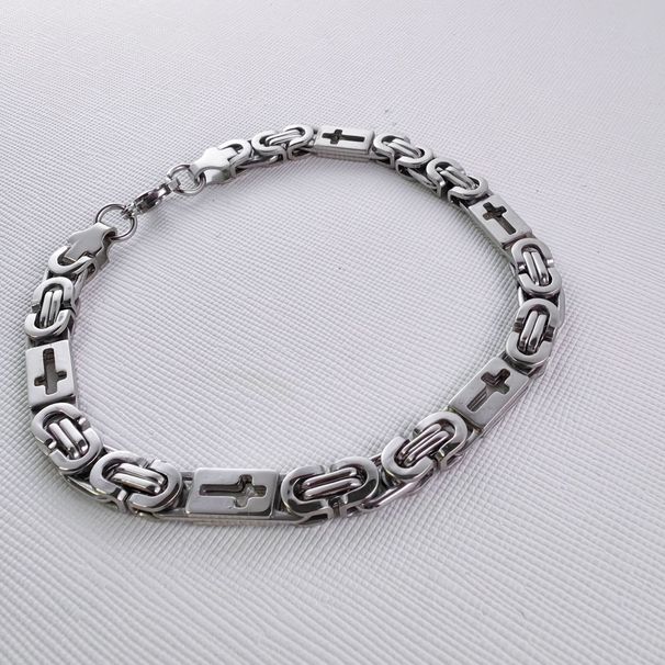 Set di bracciale e collana con catena a maglie cubane in acciaio inossidabile, design a forma di U galvanizzato, accessori unisex alla moda per l'uso quotidiano_voghion.com