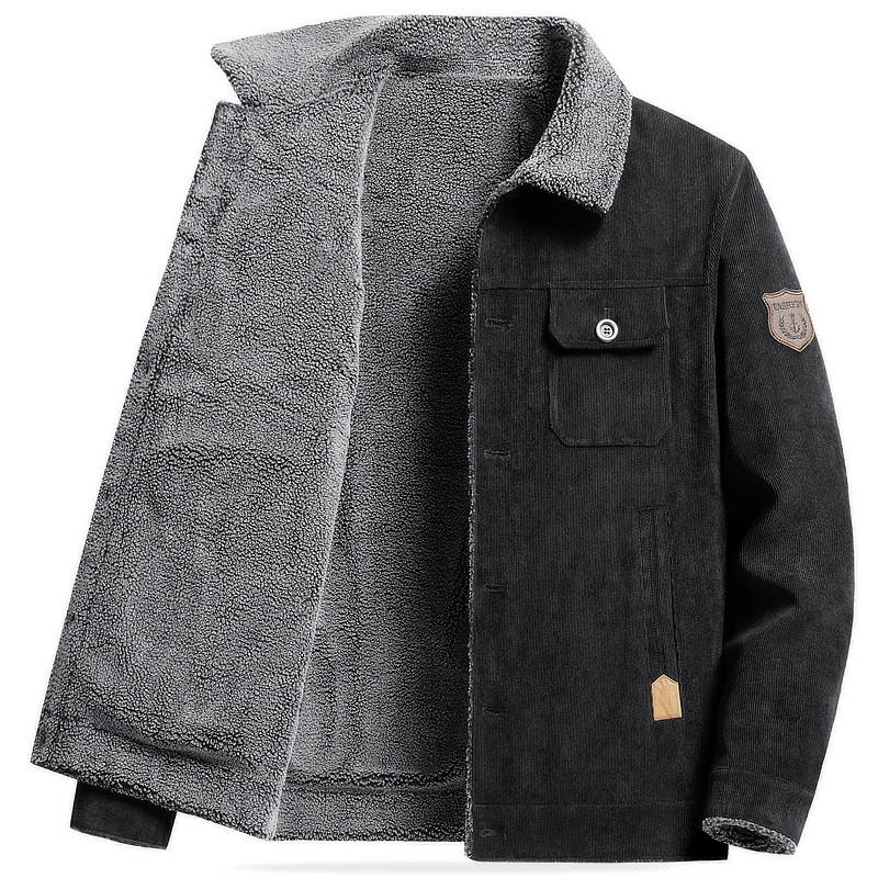 Giacca invernale in velluto ispessito da uomo nuovo 2023 per cardigan in velluto a coste caldo per giovani e di mezza età Top vendite dirette in fabbrica_voghion.com