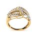 10K Yellow Gold 1/2 Cttw Round and Baguette cut Diamond Open Space Bypass Ring (H-I Color, SI2-I1 Clarity) - Ring Size 7_voghion.com