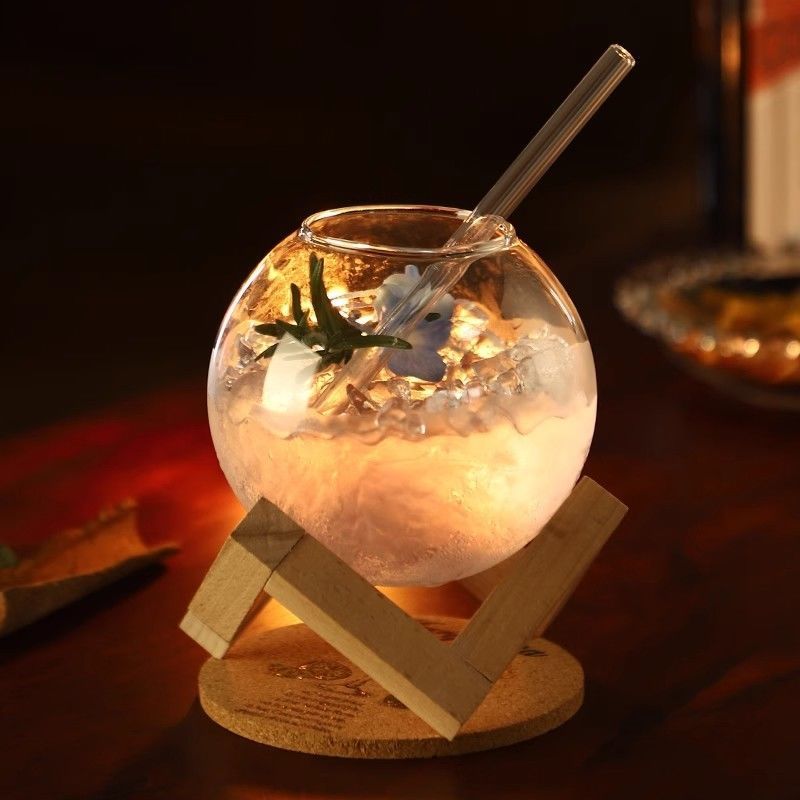 Personalized Moon Round Cocktail Ice Ball Atmosphere Wine Glass Bar Creative Juice Cup_voghion.com
