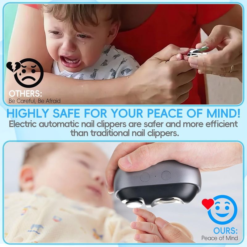 ACZT Quality Goods 3 in 1 Baby Nail Care - Ricaricabile tramite USB con contenitore_voghion.com