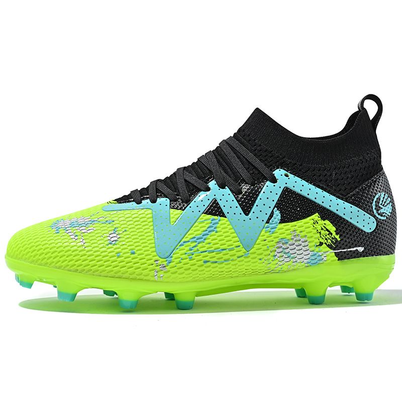 Wholesale football shoes for boys and girls, high top broken studs, youth sports TF training football shoes_voghion.com